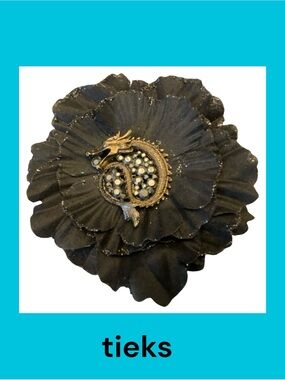 Tieks Black Floral Drago Topper